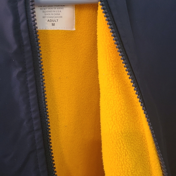 Adoretex Navy Blue Swim Parka with Yellow Fleece Lining - Picture 4 of 10